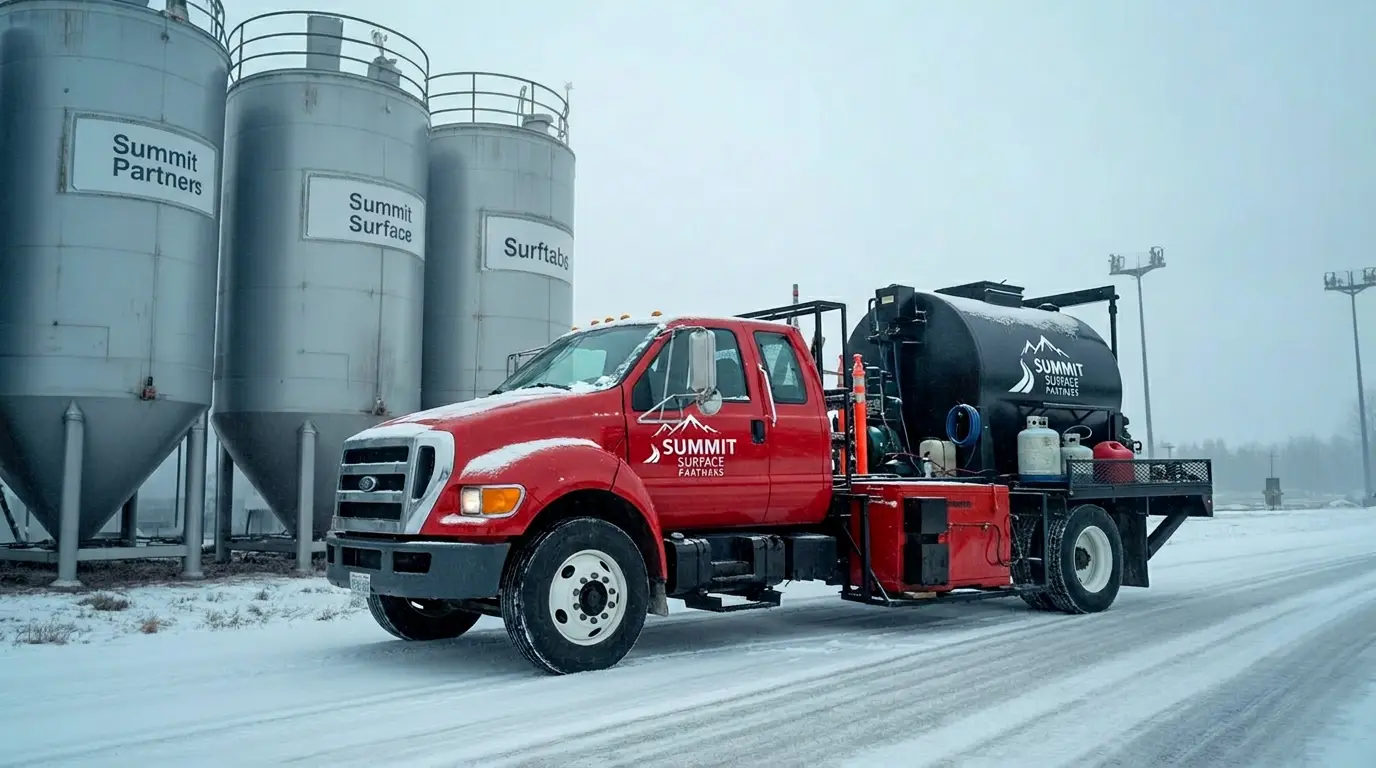 Salt brine production and application equipment used for commercial winter service