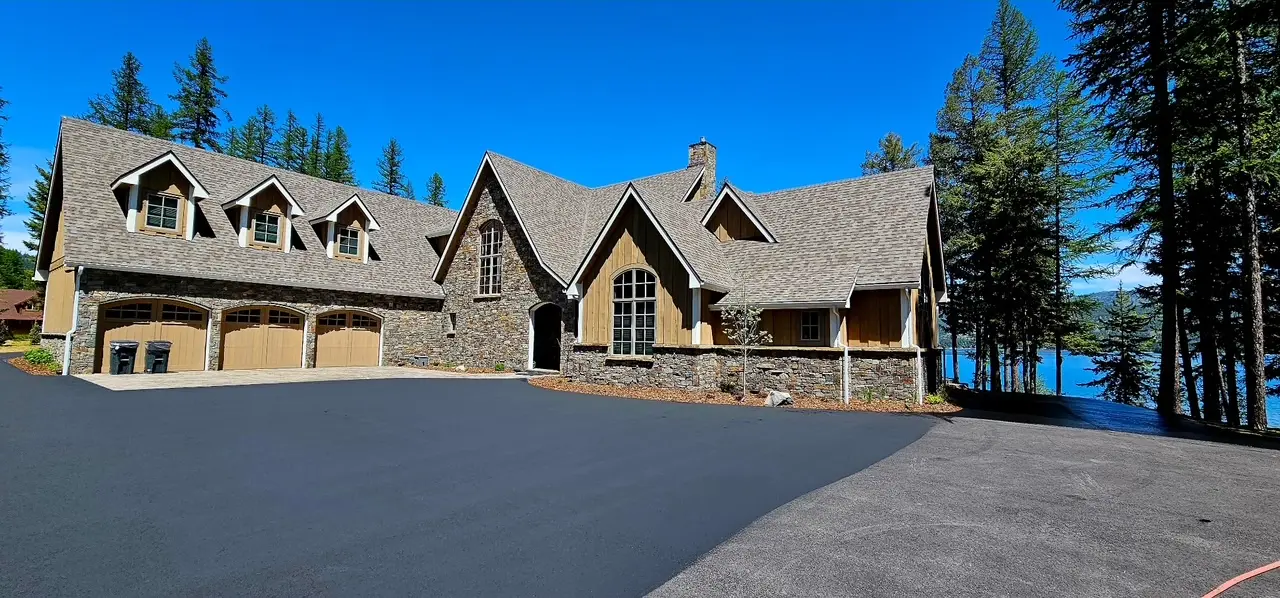 Lakefront Estate Driveway — Sealcoat Application in Flathead Lake, Montana by Summit Surface Partners