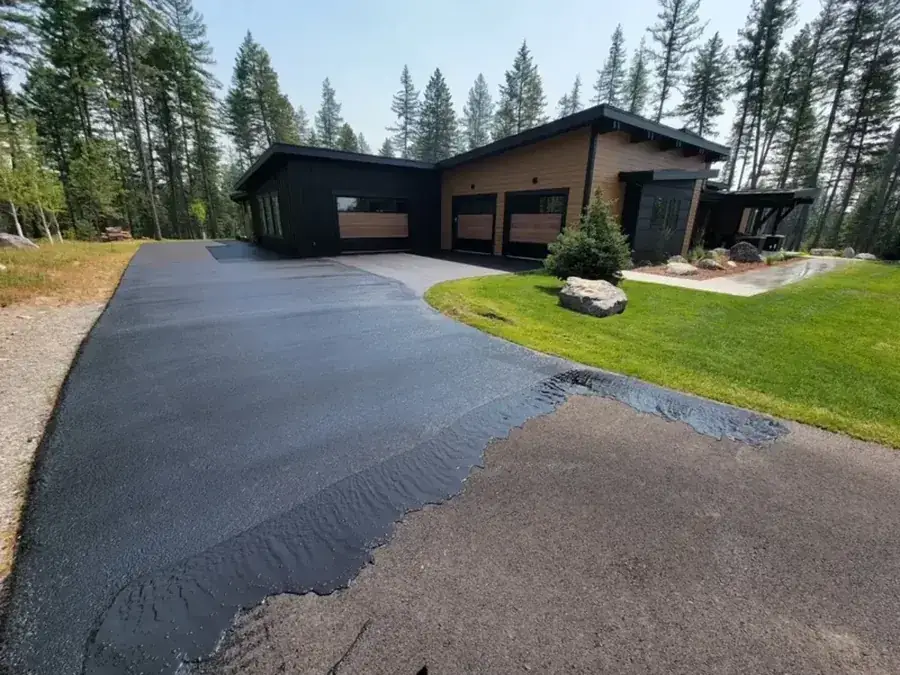 Luxury Home Driveway — Sealcoat Application in Flathead Valley, Montana by Summit Surface Partners